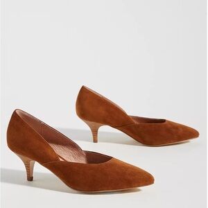 Anthropologie Women's Brown Suede Mona Heels Size 8.5